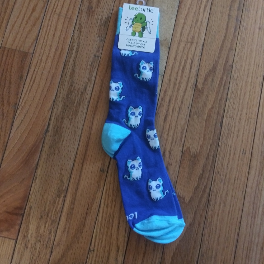 NWT TeeTurtle Cat Socks Men's One Size Fits All